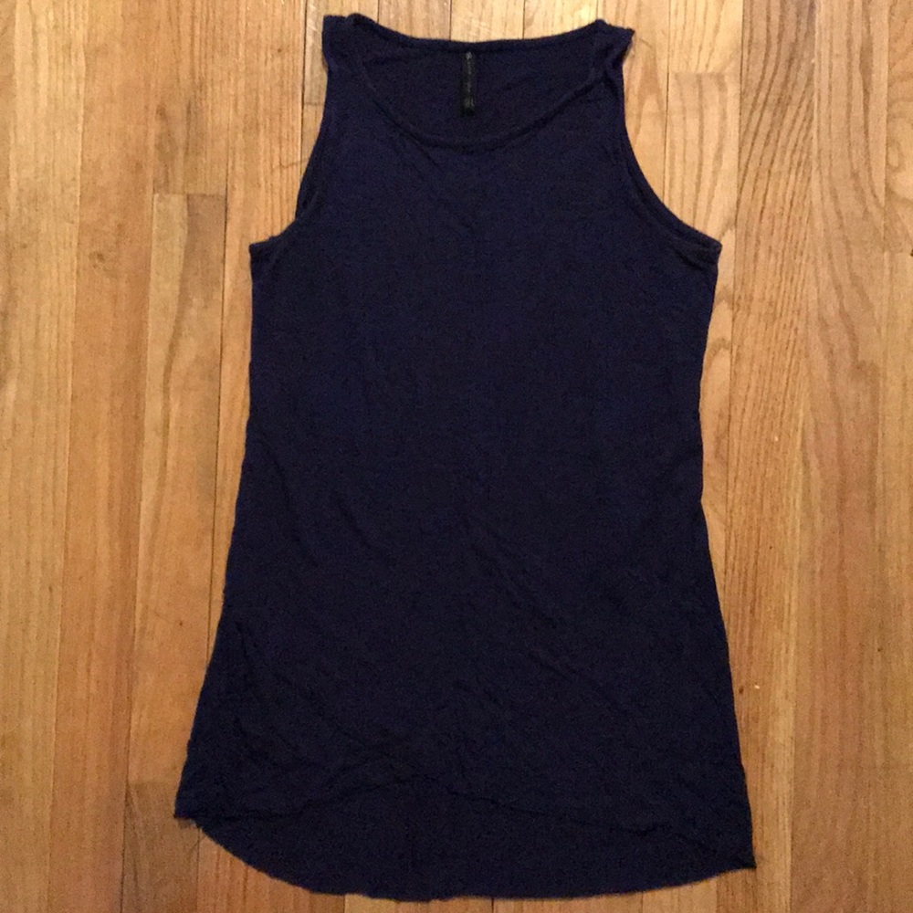 Stradivarius Navy Blue Cotton Stretchy Tank